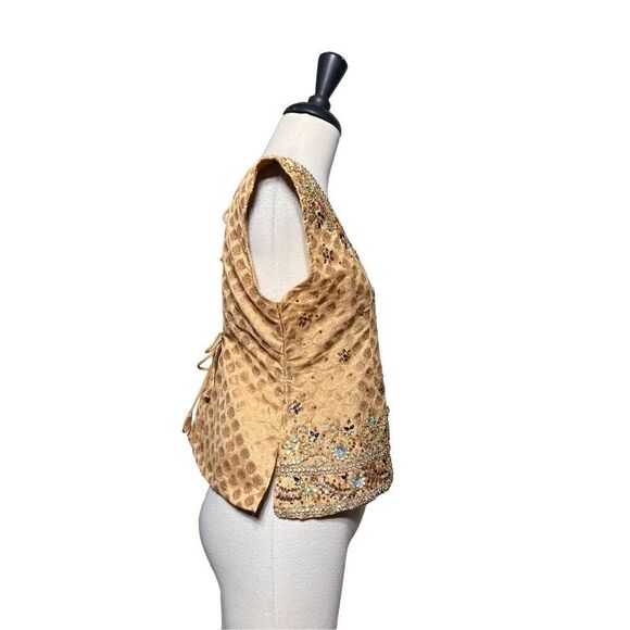 Bollywood Sleeveless Rhinestone Embellished Saree Blouse Indian Pakistani Top - Picture 2 of 5